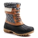 ALEADER Womens Winter Snow Boots Duck Waterproof Boots Insulated Warm Brown Cold Weather Grey 8 M US Women