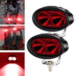 Forklift Safety Lights Red,Motorcycle LED Spot Beam Driving Work Lights 12V/24V Motorcycle Fog Light Auxiliary Light Waterproof for Cars Truck Off Road 4X4 ATV