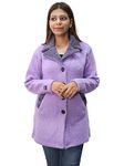 Matelco Womens Woollen Collared Coat Cardigan (XL, Lavender)