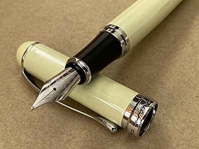 Rhapsody Jinhao x750 - Pluma estilográfica con punta de 0,5 mm (blanco antiguo)