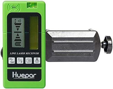 Detector láser para nivel láser de línea, receptor láser digital Huepar LR-5RG usado con láser de línea pulsante de hasta 50m, detección de rayos láser verde y rojo, pantallas LED de dos lados