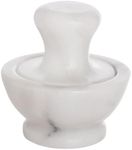 HIC Kitchen HIC Mortar and Pestle Set, 4-Inch, Mushroom, Marble