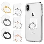 AIFUDA 6pcs Transparent Cell Phone Ring Holder, 360 Degree Rotation Finger Ring Grip Kickstand Compatible for Various Mobile Phones Smartphones, 3 Square & 3 Round Shape