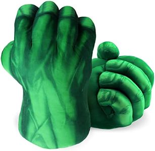 XYMTOY Superhero Toys Incredible Smash Hands Soft Plush Gloves, Superhero Costumes for Kids Toddlers Boys 3+ Gift for Cosplay, Halloween, Christmas, Birthday - 1 Pair, Green