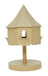 Décopatch - Ref HD024O - Low standing Bird House - Papier Maché Object to Decorate - 19 x 19 x 30cm - Decorate with Décopatch Papers & PaperPatch Glue, Glitter, Paints