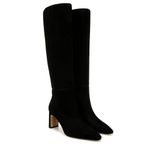Sam Edelman Women's Sylvia Knee High Boot, Black Suede Wide Calf, 6.5 UK