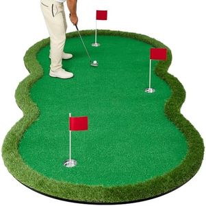 Golf Putting Green 5x10ft, Practice Putting Green Mat with 3 Cups & 3 Flags, Large Professional Golfing Training Mat for Home Indoor Outdoor Use, Ideal Gift for Golfers