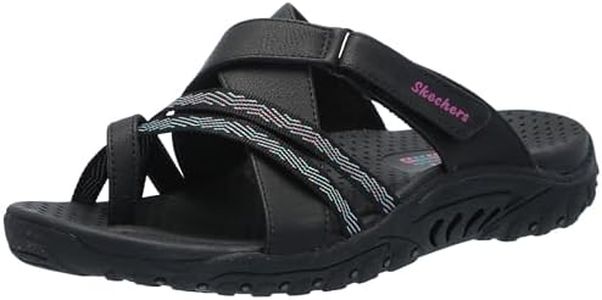 Skechers Women's Reggae-Sunday Stroll Flip-Flop, Black, 7.5