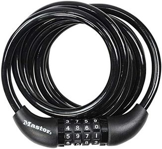 Master Lock Bike Cable Lock, Combination, 1.8 m Coiling Cable, Outdoor 8221EURDPRO - Use with All Kinds of Bike, Skateboards, Strollers, Lawnmowers and Other Outdoor Equipment