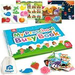 Coogam Preschool Magnetic Busy Book, 9 Themed Stickers Sensory Toys Fine Motor Skills Learning Binder Quiet Book Montessori Toys for Kids Toddlers Home Kindergarten