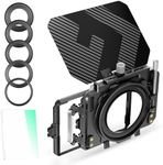 K&F Concept Mini Matte Box+Black Mist Diffusion 1/4 Kit, Carbon Fiber Top DSLR Matte Box with 2xFilters Trays, for 67/72/77/82/95mm Lenses, for 4x5.65 Filter/Circular Filter