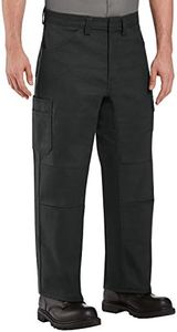 Red Kap Men's Double Knee No-Scratch Shop Pants, Black, 36W x 30L