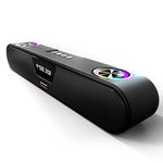 CrossBeats Blaze B24 Bluetooth Soundbar 24W, Gaming RGB Lights, AUX, Bluetooth, USB, FM & TWS I Fast SnapCharge Battery, Multiport Connectivity, BT Speaker for TV, Mobile, PC, Laptops, Tablets Black