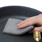 ERGONOW Cast Iron Cleaner Chainmail Scrubber -Fine Ring- 316 Stainless Steel Scrubbing Sponge Skillet – Dish Scrubber - Black