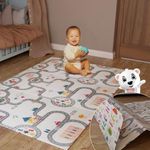 Lifelong Cuppy Extra Large Baby Play Mat | 8mm Waterproof Foldable Mat for Crawling & Playing | Travel Friendly Large | Easy Clean, Soft Indoor & Outdoor Usage Yoga & Kids Mat | Non Toxic with BIS Approved