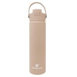 Hydraflow Hybrid - 25oz Triple Wall Vacuum Insulated Bottle with Flip Straw - Insulated Water Bottle - Stainless Steel Bottle - Water Bottle with Straw - Reusable Water Bottle (25oz, Clay)