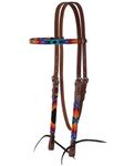 Tack Shack of Ocala Circle Y Infinity Wrap Browband Headstall, Western Headstall, Bridle, Headstall, Leather Headstall, Leather Western Headstall, Headstall for Horses