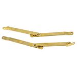 Heavy Duty Brass Plated Lid Stay | Lid Support Hinges for Drop Front Desk, Trunk, Chest | M-108