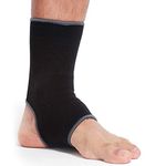 NEOtech Care Ankle Support Sleeve - Open Heel, Light, Elastic & Breathable Knitted Fabric - Medium Compression - For Men, Women, Kids - Right or Left Foot - Black Color (Size M, 1 Unit)