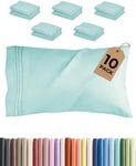 King Pillow Cases Set of 10 - Ultra Soft Hotel Quality Pillowcase Covers - Comfy & Wrinkle Free - Shrink, Stain & Fade Resistant - Easy-Care, Machine Washable Pillow Protectors - 10 Pcs Set - Spa Blue