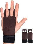RooGrips 2 Finger Premium Leather Hand Grips for Gymnastic Bars, Cross Training, Gym & Home Workouts, Pull Up Bars & Weightlifting - The Most Durable Palm Guard from Rips and Blisters