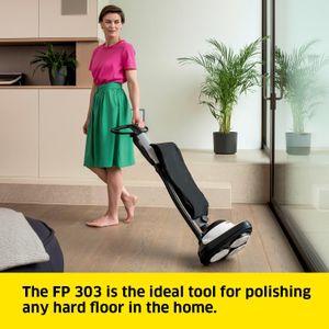 Kärcher FP 303 Floor Polisher with Suction – 600W, 29cm, Pads Included