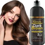 Kilomets Hair Color Shampoo 400ml- 100% Grey Coverage in Minutes- Ammonia Free Darkening Hair Coloring Shampoo- Gift for Mom Dad… (Dark Brown)