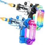2 Pcs Electric Water Gun for Kids, Automatic Water Pistol Guns with Colourful Light Large Capacity 30Ft Long Range, Summer Water Gun Electric For Pool Party Beach Outdoor Toys