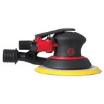 Chicago Pneumatic CP7255CV - Air Random Orbital Sander Tool, Home Improvement, Woodworking Tools, Polisher, Sanding Tool, Central Vacuum, PSA, 6 Pad Holes, 6 Inch (150 mm), 0.28 HP / 210 W - 12000 RPM