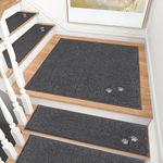 BEQHAUSE Stair-Landing-Rug-Non-Slip StairTreads Matching Mat for Wooden Steps Machine Washable Soft Polyester Landing Mat for Stairs 30”x30”,Dark Grey