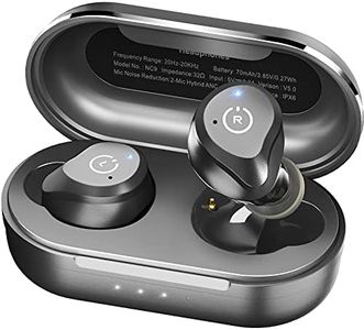 TOZO NC9 Version Hybrid Active Noise Cancelling Wireless Earbuds, in Ear Headphones IPX6 Waterproof Bluetooth 5.3 Stereo Earphones, Immersive Sound Premium Deep Bass Headset,Matte Black