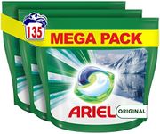 Ariel All-in-1 PODS Washing Liquid Laundry Detergent Tablets/Capsules, 135 Washes (45 x 3), Original, Brilliant Cleaning Even In A Cold Wash