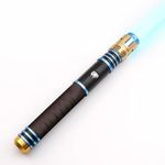 Kolulere Lightsaber Dueling Light Saber for Adults Smooth Swing Motion Control Lightsabers with 16 Sound Fonts 12 RGB Colors Metal Hilt Lightsaber for Halloween Cosplay Party(LED Lgiht)