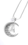 Handmade Personalised Initial Love You to the Moon and Back Half Crescent Silver Necklace