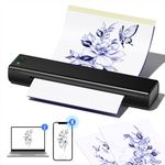 Ponek Tattoo Stencil Printer, M08F Tattoo Thermal Printer, Wireless Stencil Machine for Tattoo Artists, Stencil Printer for Tattooing with 10pcs Tattoo Transfer Paper, Compatible with Phone, Pad, PC