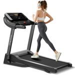 UMAY Fitness Treadmill with 3-Level Incline, Treadmills for Home Auto Folding with Pulse Sensors, 300 LBS Capacity, 3.0HP Quiet Brushless Motor, Max 8.7 MPH