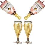 4 Pcs Champagne Bottles and Goblet 