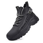 Fushiton Mens Trainers Running Shoes Hi Top Casual Shoes Fashion Sport Sneakers Walking Lightweight Breathable Dark Grey