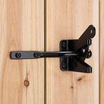 SANKINS Self Locking Gate Latch Automatic Gravity Lever for Wood Fence Gate, Door Latches, Steel, Black