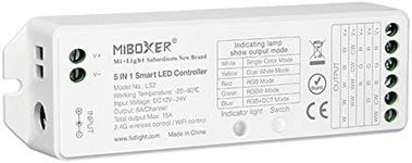 Miboxer LS2 LED Strip Lights 5 in 1 Controller,Compatible with Single Color,RGB,RGBW,WW+CW,RGB+CCT LED Strip Lights,Smartphone APP Control via WL-Box1 Gateway(Excluded)