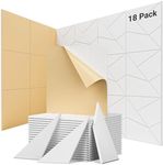Topnaca 18 Pack Sound Proofing Panels, 30x30x0.9cm Self Adhesive Soundproofing Panels, High Density Acoustic Sound Absorbing Panels for Wall, Recording Studios, Home, Office (White)