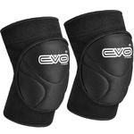 EVO Fitness Knee Pads Brace Support Elasticated Work Knee Protector Guards Cycling Skating MMA Volleyball Martial Arts Kick Boxing Muay Thai Wrestling Protection (Large/XL)
