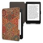 kwmobile Cork Case Compatible with Amazon Kindle Paperwhite - Book Style Protective e-Reader Flip Cover Folio Case - Fractions Dark Pink/Red/Blue