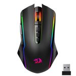 Redragon Wireless Gaming Mouse, Tri-Mode 2.4G/USB-C/Bluetooth Mouse Gaming, 10000 DPI, 6 Modes RGB Backlight, 9 Buttons Fully Programmable, Wireless Computer Mouse for Laptop PC Mac, Black