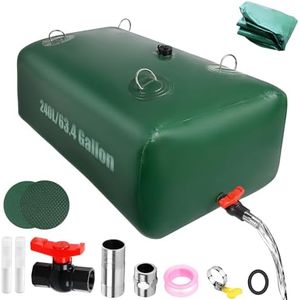 Budiwati 240 L/63.4 Gallon Water Storage Bladder, Foldable Portable Water Bladder Tank, Large Capacity Water Bag Container for Camping, Truck, RV, Emergency, Outdoor