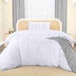 Utopia Bedding Duvet Cover - Single Duvet Cover Set with Embroidered Pillowcase - Soft Microfibre Polyester Bedding (White)