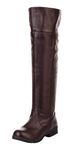 ACE SHOCK Men's Cosplay Boots Knee High Equestrian Riding Tall Boots Costume Shoes, Brown, 12.5