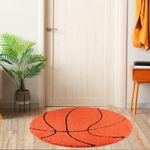 MSYA Cute Basketball Rug for Boys Room - Microfiber Fluffy Rug for Aesthetic Room Decor - 31.5" Non Slip Rug for Aesthetic Bathroom Decor - Cool Rug for Cute House - Basketball Field Rug for Fans