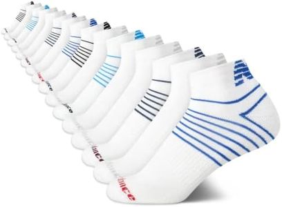 New Balance Boys' Quarter Socks - 16 Pack Soft Cushioned Performance Ankle Socks for Boys - Breathable Boy's Sports Socks, Size Medium, White