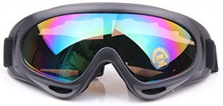 OYMI UV Protection Windproof Dustproof Outdoor Sports Ski Glasses Army Tactical Military Airsoft Goggles Snowmobile Bicycle Motorcycle Football Safety Glasses Protective Goggles (Black, Colorsized)